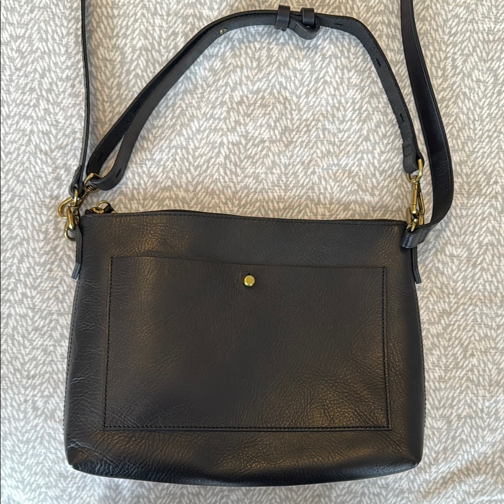 Madewell Black Leather Crossbody Bag